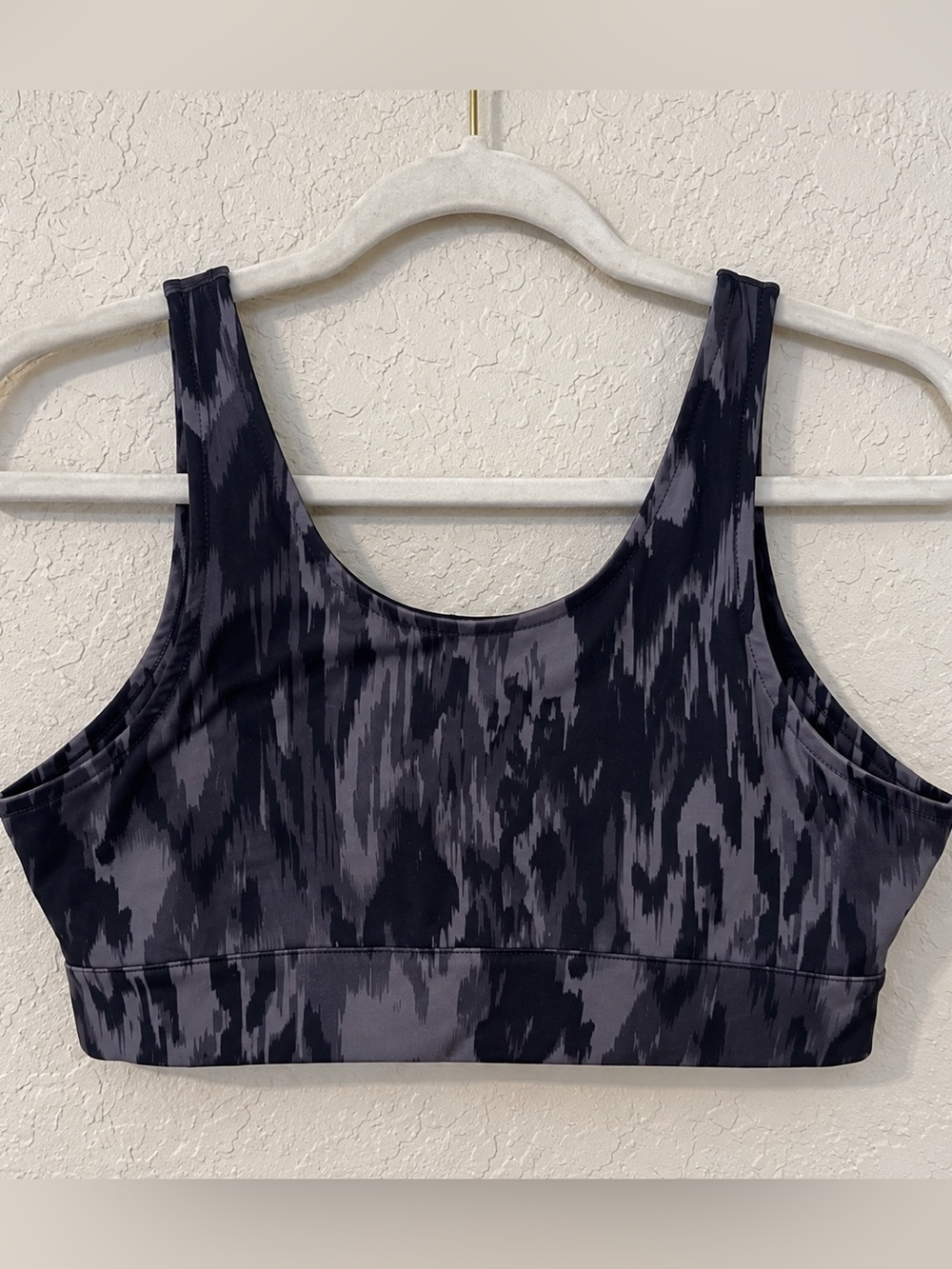 Max Studio Charcoal and Black Performance sports bra v